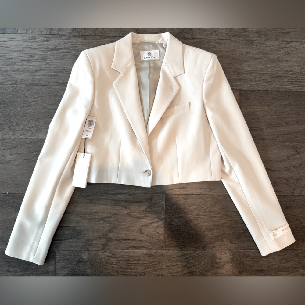 Babaton Cream Cropped Blazer
